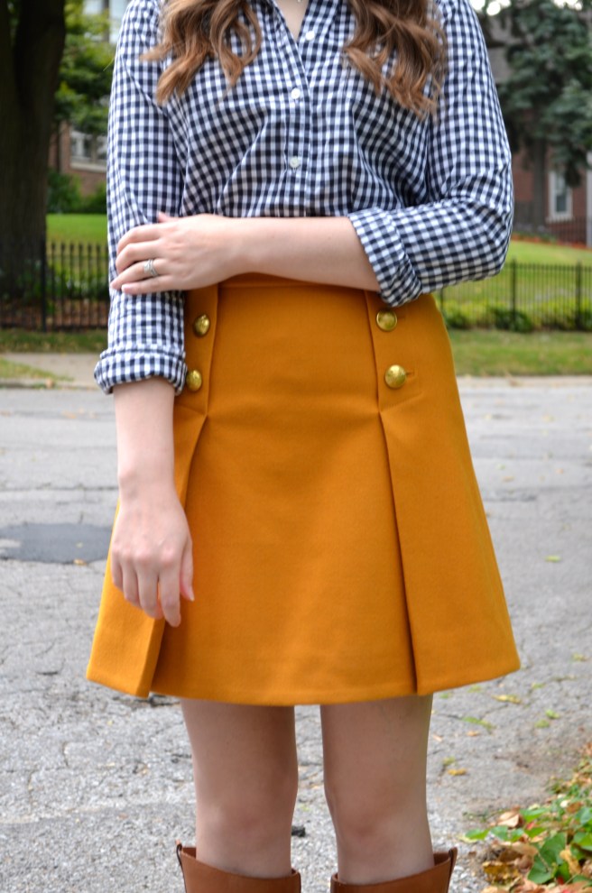 Gingham Blouse &amp; Mustard Skirt_0642