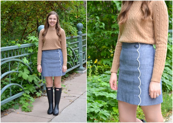 Sweater &amp; Chambray Skirt