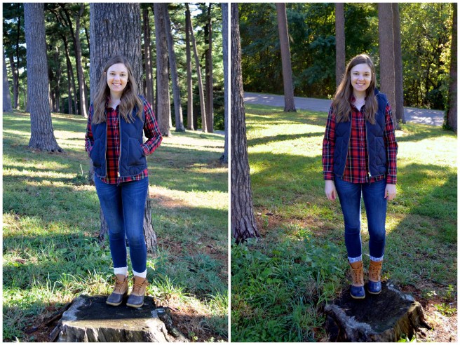 Vest, Plaid Flannel, Bean Boots