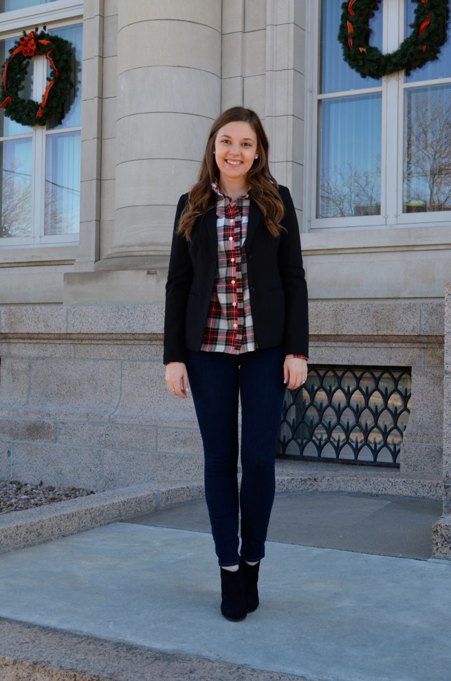 Blazer, Booties &amp; Plaid Shirt_1604