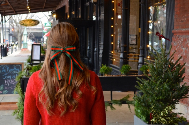 Red Sweater &amp; Christmas Hair Ribbon